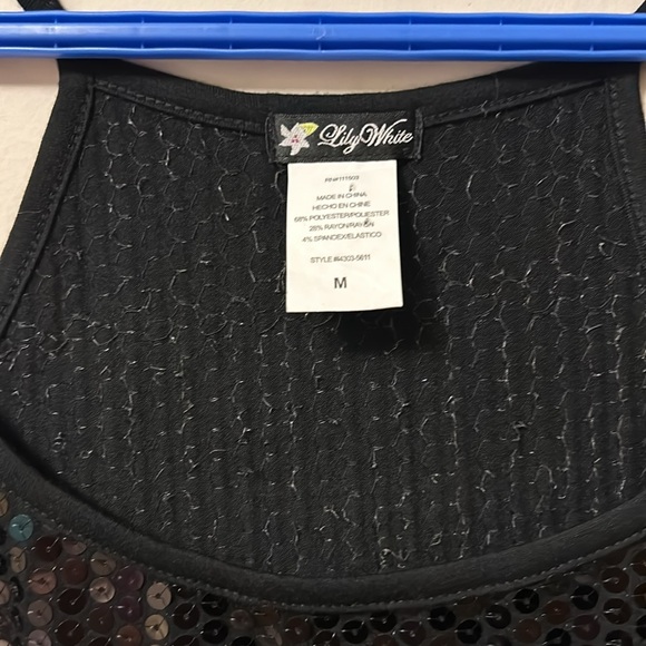 Lily white black sequined top spaghetti straps size medium like new w/o tagss - Picture 5 of 5